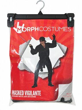 MorphCostumes Masked Vigilante Men's Black Costume Large — Worn Once